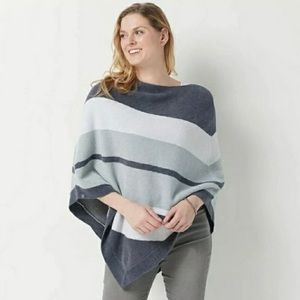 Barefoot Dreams Cozy Chic Ultra Lite Striped Poncho One Size